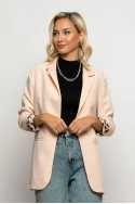Blazer με leopard φόδρα ροδακινί Blazer με leopard φόδρα ροδακινί
