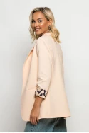 Blazer με leopard φόδρα ροδακινί Blazer με leopard φόδρα ροδακινί