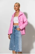 Jean jacket με ξέφτια ροζ Jean jacket με ξέφτια ροζ