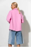 Jean jacket με ξέφτια ροζ Jean jacket με ξέφτια ροζ