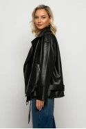 Oversized leather jacket μαύρο Oversized leather jacket μαύρο