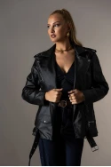 Oversized leather jacket μαύρο Oversized leather jacket μαύρο