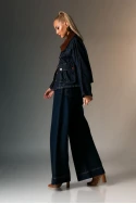 Jean jacket με κοτλέ γιακά μπλε ντένιμ Jean jacket με κοτλέ γιακά μπλε ντένιμ