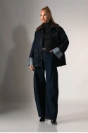 Jean jacket με κοτλέ γιακά μπλε ντένιμ