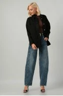 Jean jacket oversized μαύρο