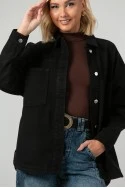 Jean jacket oversized μαύρο