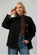 Jean jacket oversized μαύρο