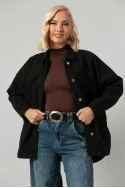 Jean jacket oversized μαύρο