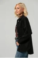 Jean jacket oversized μαύρο