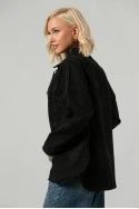 Jean jacket oversized μαύρο