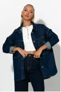 Jean jacket με τσέπες μπλε ντένιμ 
