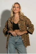 Jean jacket leopard print ταμπά Jean jacket leopard print ταμπά