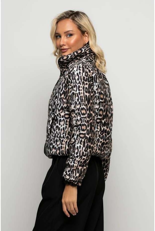Bomber leopard print μαύρο