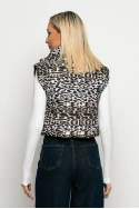 Puffer αμάνικο double face leopard print μαύρο Puffer αμάνικο double face leopard print μαύρο
