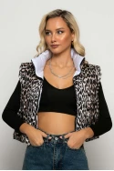 Puffer αμάνικο double face leopard print λευκό Puffer αμάνικο double face leopard print λευκό