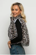 Puffer αμάνικο double face leopard print λευκό Puffer αμάνικο double face leopard print λευκό
