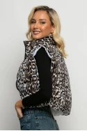 Puffer αμάνικο double face leopard print λευκό Puffer αμάνικο double face leopard print λευκό