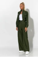 Σετ fly crop jacket και cargo παντελόνα χακί 