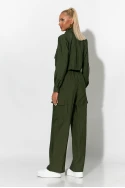 Σετ fly crop jacket και cargo παντελόνα χακί 