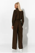 Σετ fly crop jacket και cargo παντελόνα καφέ