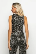 Leopard print γιλέκο γκρι