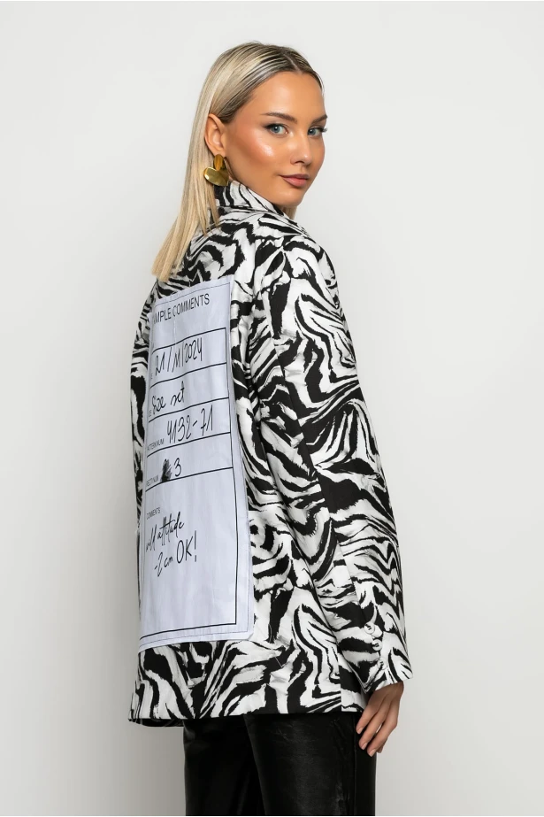 Blazer zebra print μαύρο Blazer zebra print μαύρο