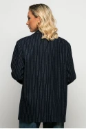 Blazer ριγέ με paches μπλε Blazer ριγέ με paches μπλε