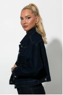 Cropped jean jacket με τσέπες μπλε ντένιμ 