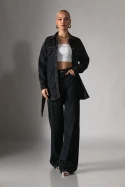 Jean wide leg με λάστιχο πίσω μπλε ντένιμ