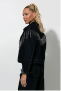 Jean jacket με κρόσια μπλε ντένιμ 