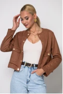 Jacket σουέντ με χρυσά κουμπιά ταμπά