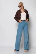 Jacket σουέντ με χρυσά κουμπιά καφέ