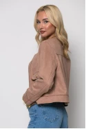 Jacket σουέντ με χρυσά κουμπιά μπεζ