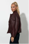 Jacket δερματίνη με κουμπιά μπορντό