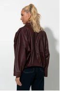 Jacket δερματίνη με κουμπιά μπορντό