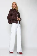 Jacket δερματίνη με κουμπιά μπορντό