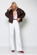 Jacket δερματίνη με κουμπιά μπορντό