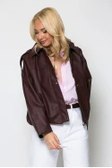 Jacket δερματίνη με κουμπιά μπορντό