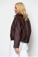 Jacket δερματίνη με κουμπιά μπορντό