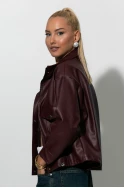 Jacket δερματίνη με τσέπες μπορντό