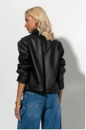 Jacket δερματίνη με τσέπες μαύρο Jacket δερματίνη με τσέπες μαύρο