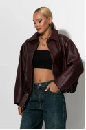 Leather bomber jacket μπορντό Leather bomber jacket μπορντό