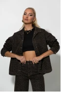 Jean jacket λεοπάρ καφέ 