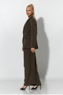 Σετ blazer και παντελόνι με στρας καφέ