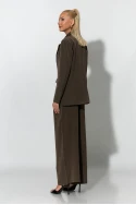 Σετ blazer και παντελόνι με στρας καφέ