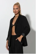 Σετ blazer και παντελόνι με στρας μαύρο Σετ blazer και παντελόνι με στρας μαύρο