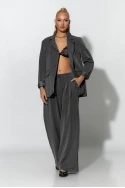 Σετ blazer και παντελόνι με στρας γκρι Σετ blazer και παντελόνι με στρας γκρι