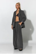 Σετ blazer και παντελόνι με στρας γκρι Σετ blazer και παντελόνι με στρας γκρι