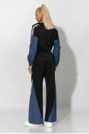 Σετ παντελόνι και jacket με jean λεπτομέρειες μαύρο