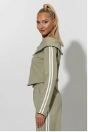Σετ παντελόνι και jacket με ρίγες στο πλάι λαδί Σετ παντελόνι και jacket με ρίγες στο πλάι λαδί